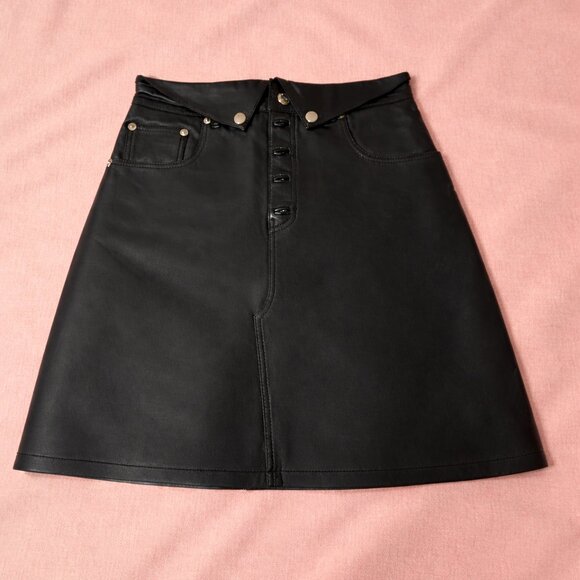 The Kooples Lamb Leather Mini Skirt - NWT - Picture 2 of 4